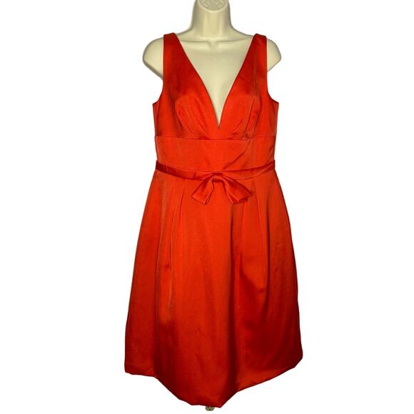 ESCADA Dalarina V Neck Mini Dress Fit and Flare Red Gladiola Elegant M - Picture 2 of 16